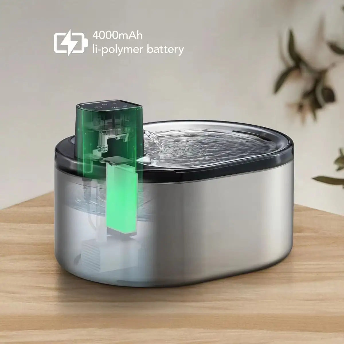 UrbanPetsLife® Smart Wireless Water Fountain